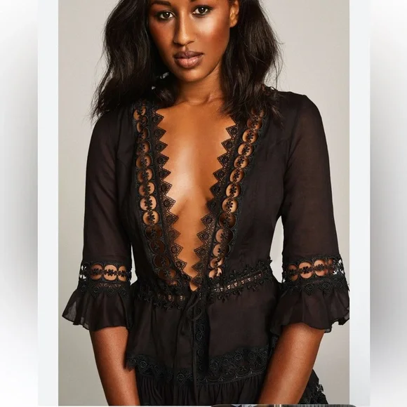 Charo Ruiz Ibiza Edda Top in Black, Size S - Picture 6 of 6